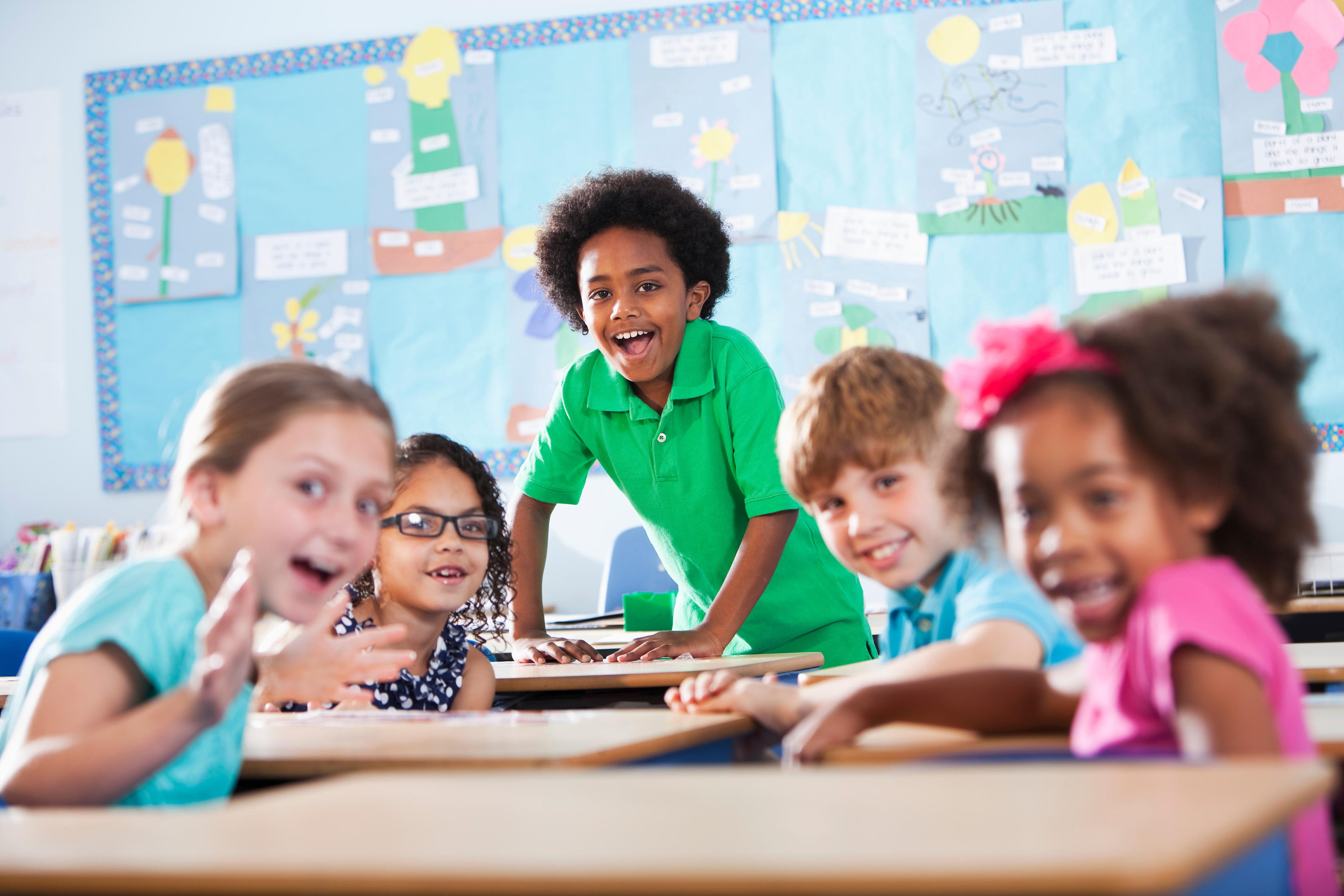 Group of children in classroom